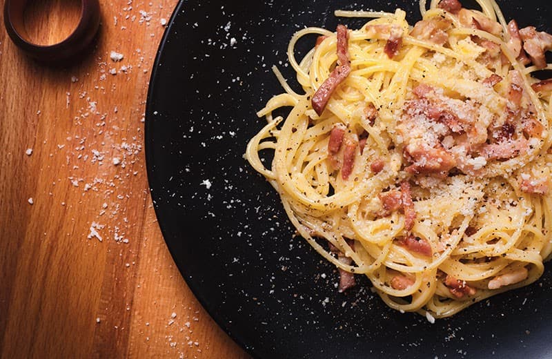 Pâtes sauce coco / lardon